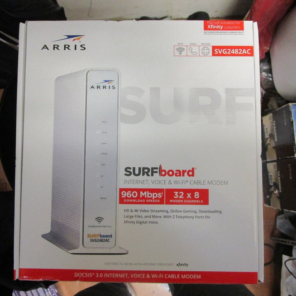 ARRIS Surfboard SVG2482AC 1750 Mbps 4 Port Voice Modem